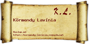 Körmendy Lavínia névjegykártya