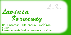 lavinia kormendy business card